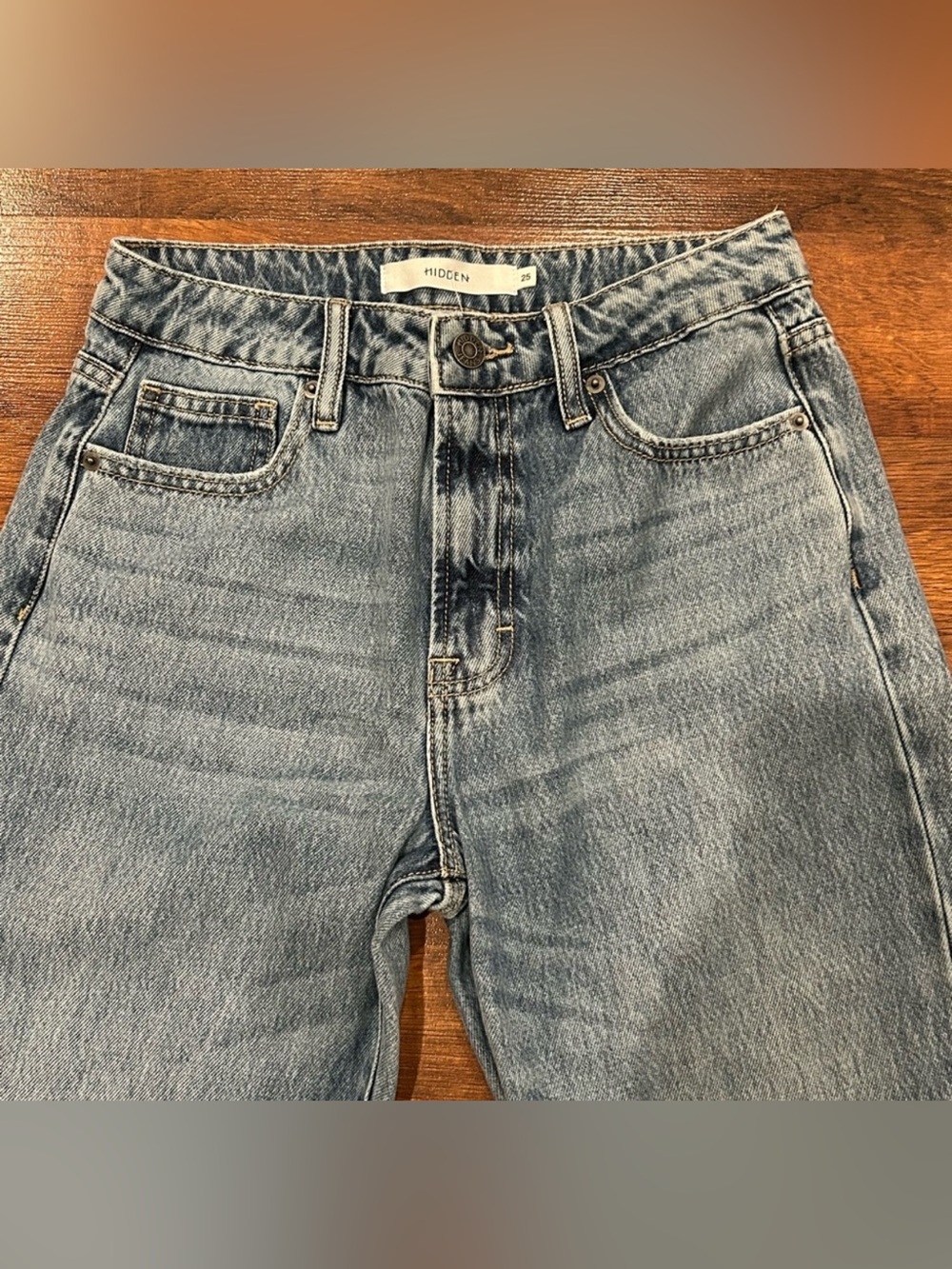 Hidden Jeans Tracey High Rise Straight Women's Size 25 Denim 100% Cotton - Picture 3 of 7